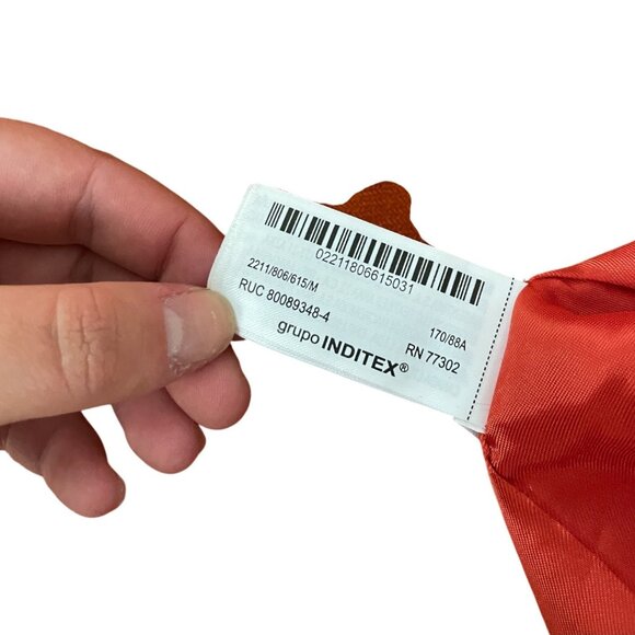 Zara Womens Tailored Long Jacket Coat Medium M Orange Wool Blend 2211/806 NWOT - Picture 5 of 12